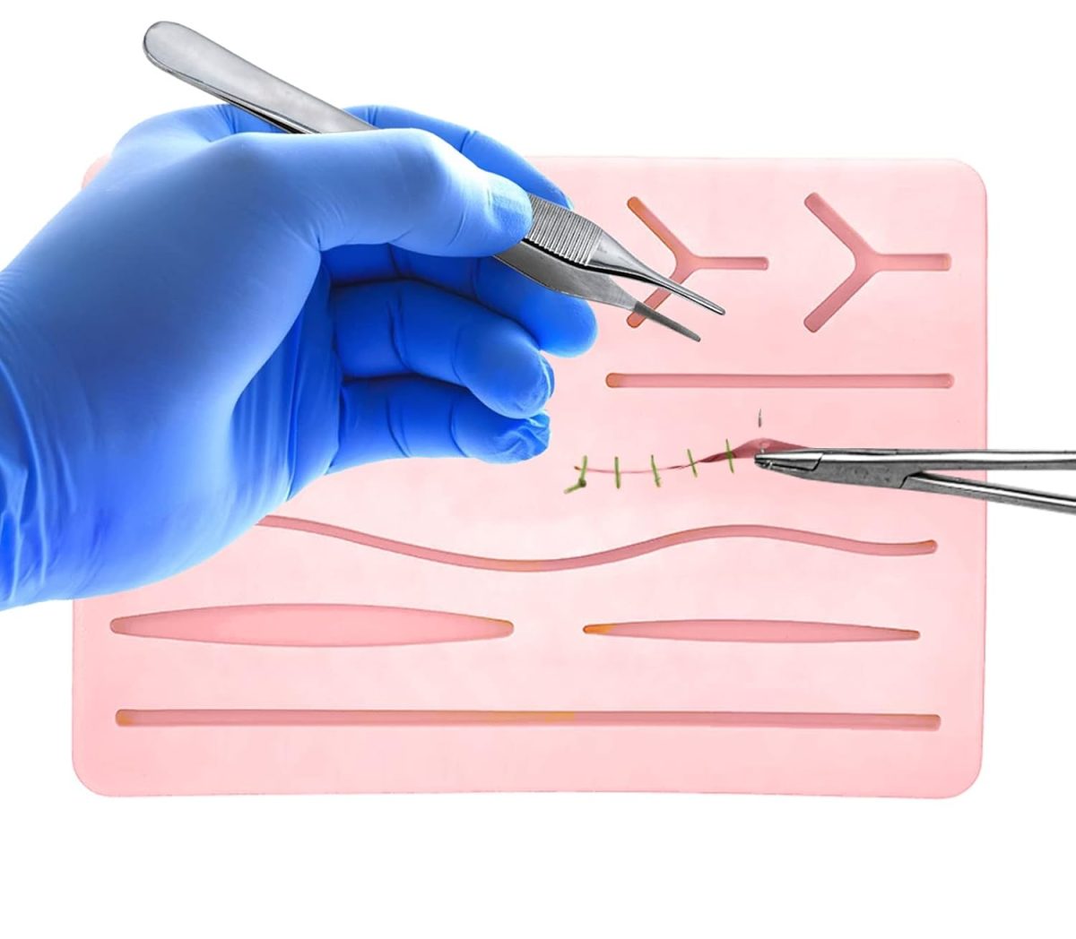 Suture Practice Kit (18 Pieces) for Student Suture Training, Include Suture Pad with 14 Pre-Cut Wounds, Suture Tools, Suture Thread & Needle (Complete Kit) - Image 2