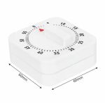 60 Minutes Kitchen Timer Countdown Alarm Reminder HILIFE Cooking Tools Mechanical Timer White Square - Image 4