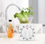 60 Minutes Kitchen Timer Countdown Alarm Reminder HILIFE Cooking Tools Mechanical Timer White Square - Image 3